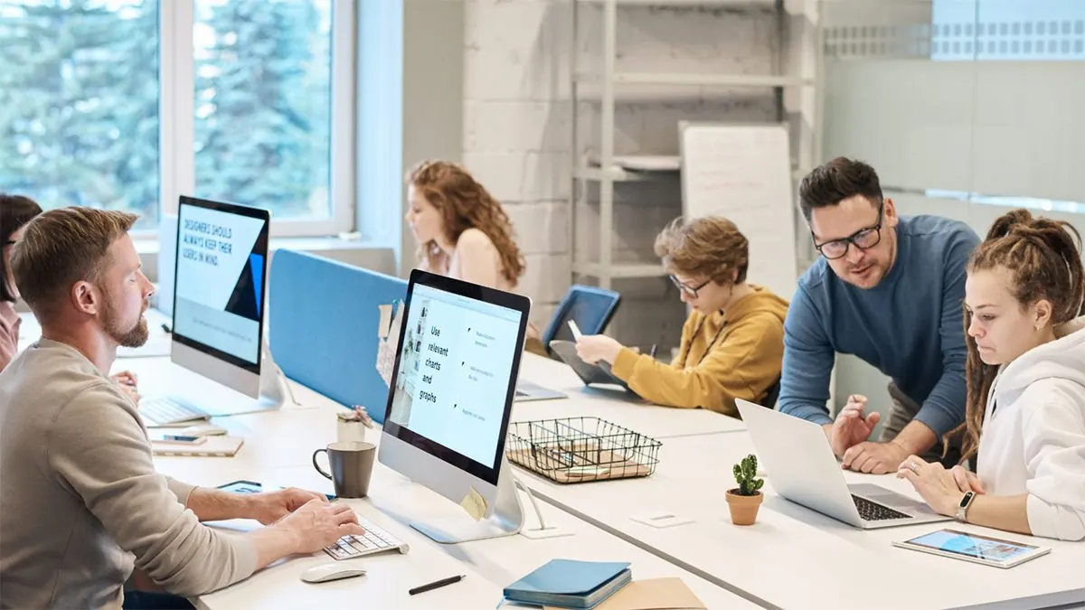 IT team planning infrastructure together